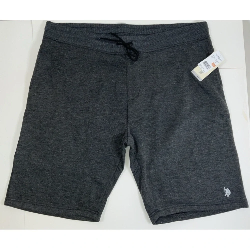 NWT Men's U.S. Polo Assn. Feel‎ Dry Sweat Shorts Drawstring & Pockets Gray - 3XL